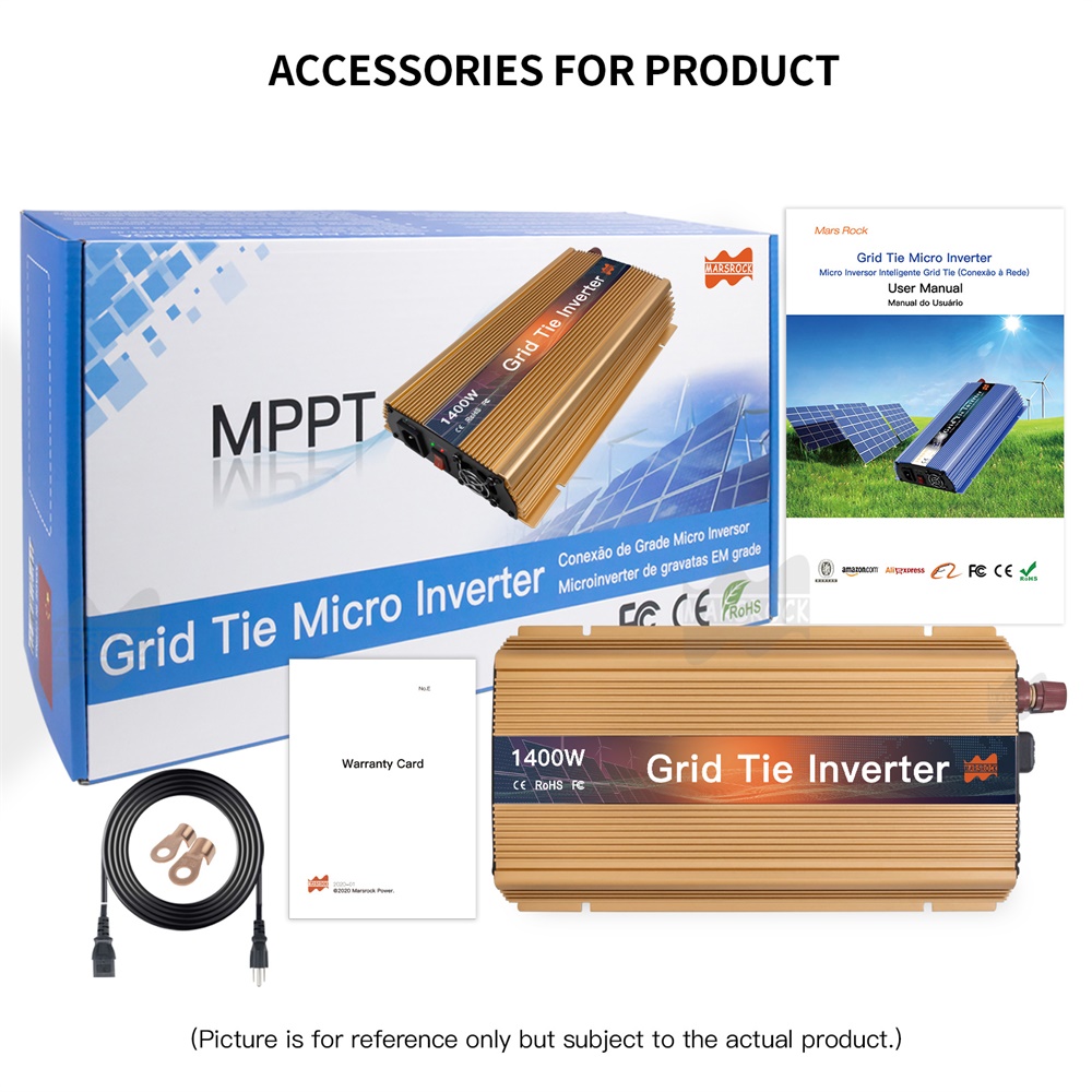 Micro Inverter 1400W Solar Grid Tie - อินเวอร์เตอร์ไมโครโซลาร์แบบเชื่อมต่อกริด 1000-1400W 20-50VDC เป็น 90-140VAC 190-260VAC