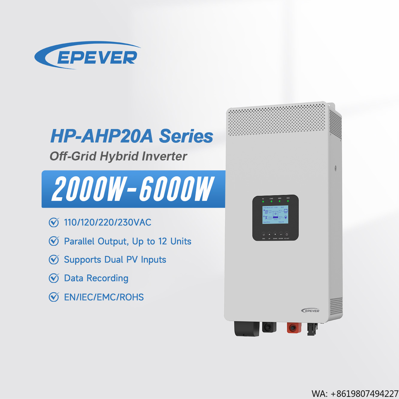 Hybrid Solar Inverter 5.5Kw Mppt 48V - อินเวอร์เตอร์ Epever DC 24V 48V เป็น