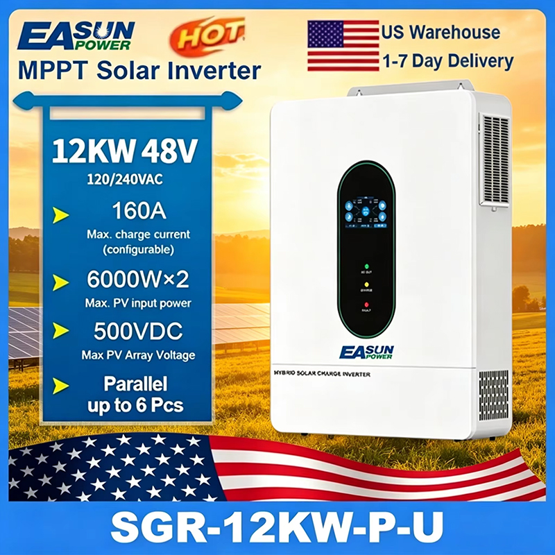 Grid Tie Inverter Limiter 2000W - อินเวอร์เตอร์ไฮบริดพลังงานแสงอาทิตย์ EASUN POWER 120V/110V 12KW 48V