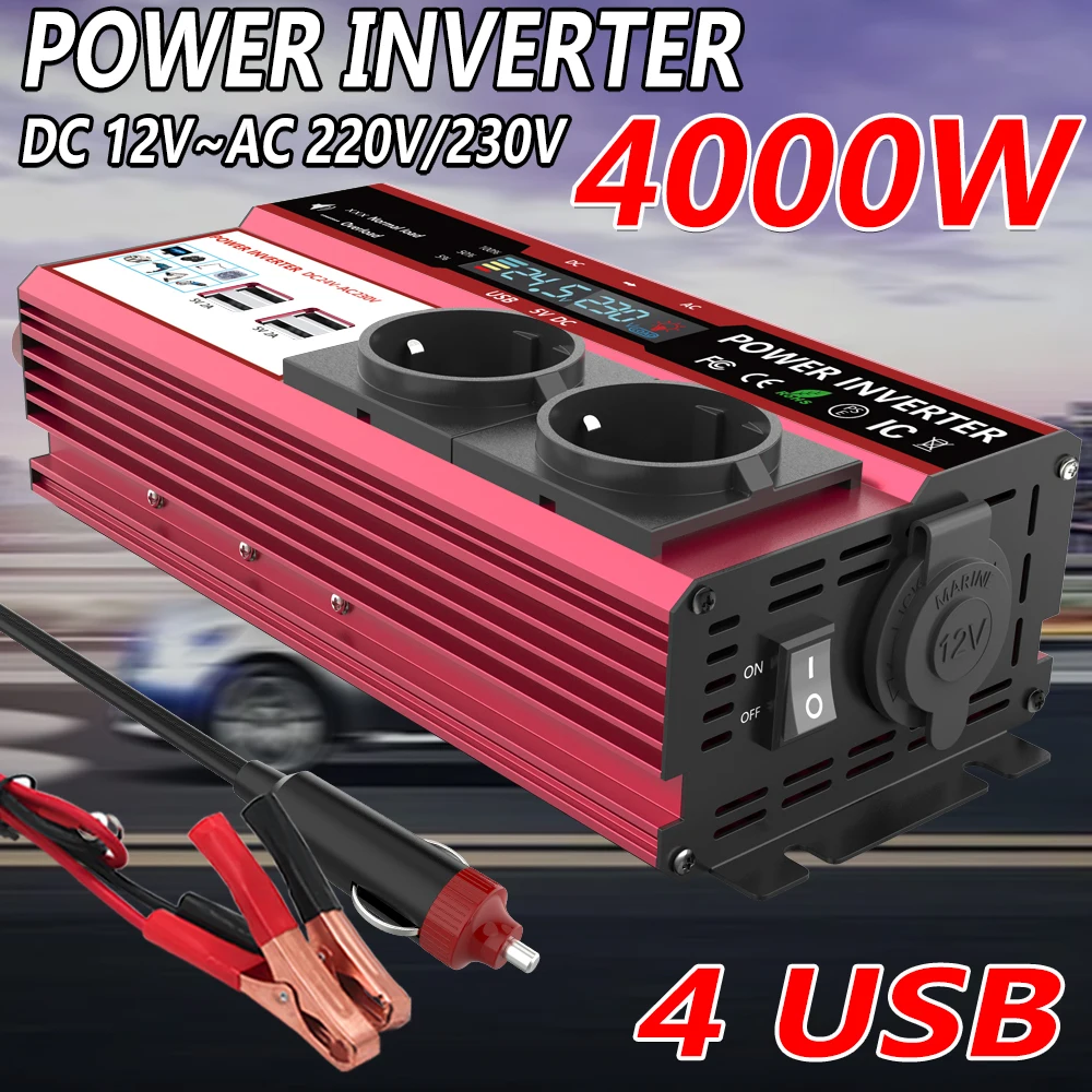 Power Inverter 12V 220V 4000W Continuous - อินเวอร์เตอร์แปลงไฟ 12V เป็น 220V กำลังไฟสูงสุด 4000W