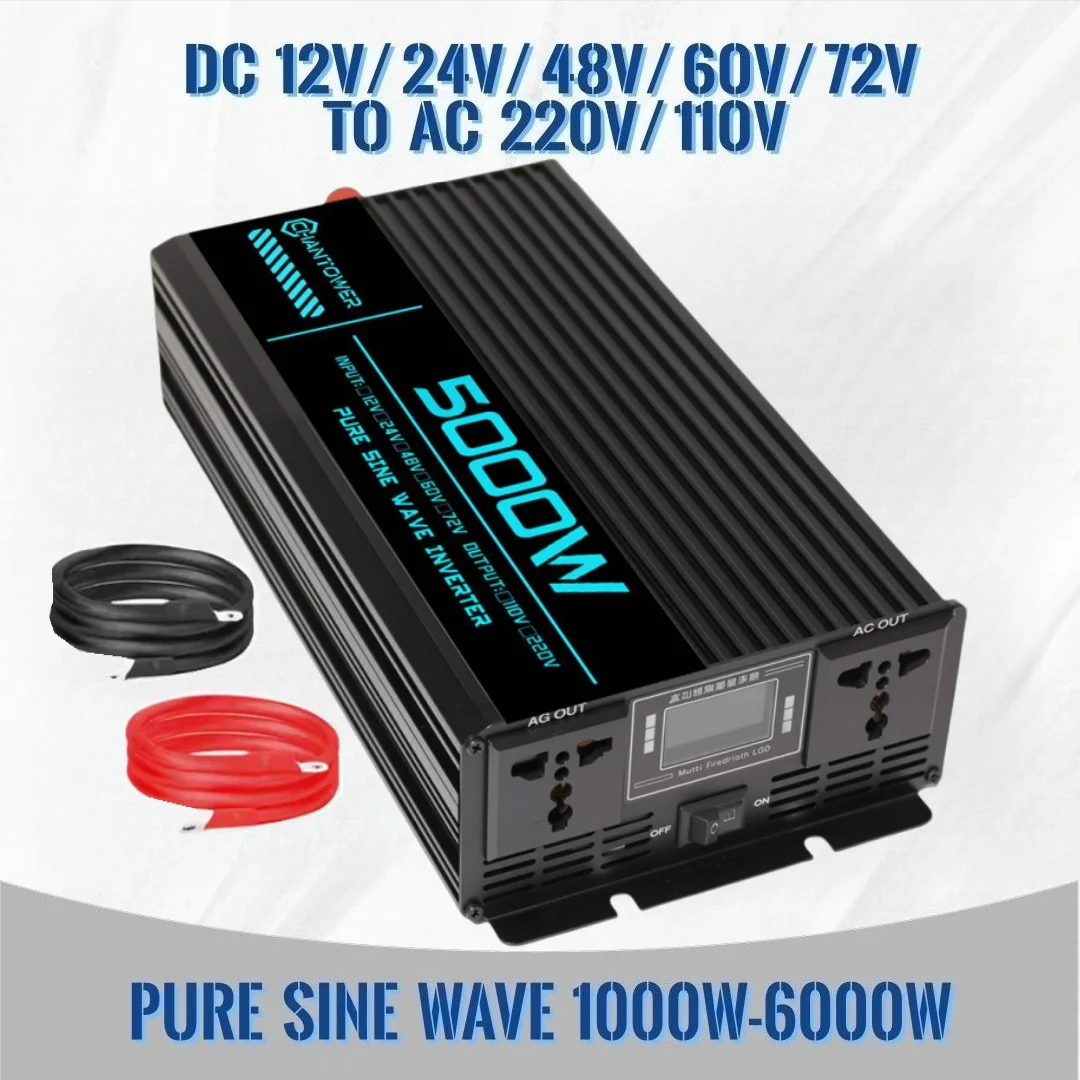 Pure Sine Wave Inverter 5000W 48V 220V - อินเวอร์เตอร์คลื่นไซน์บริสุทธิ์ DC 12v/24v/48v/60v/72v เป็น AC 110v/220v