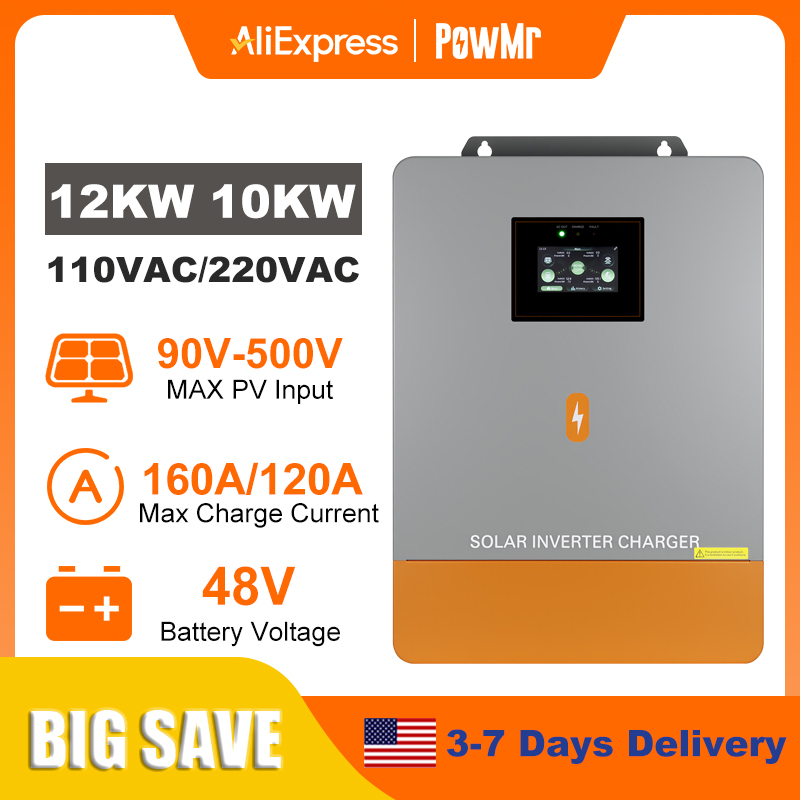Split Phase Inverter 10Kw 110V 220V - PowMr อินเวอร์เตอร์แบบแยกเฟส 12KW 10KW 110V หรือ