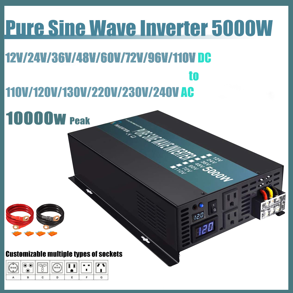 อินเวอร์เตอร์พลังงานแสงอาทิตย์ - Pure Sine Wave Inverter 5000W 48V 220V บทวิจารณ์และราคา