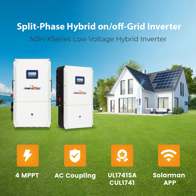 อินเวอร์เตอร์ไฮบริด AMENSOLAR  - Split Phase Inverter 10Kw 110V 220V บทวิจารณ์และราคา