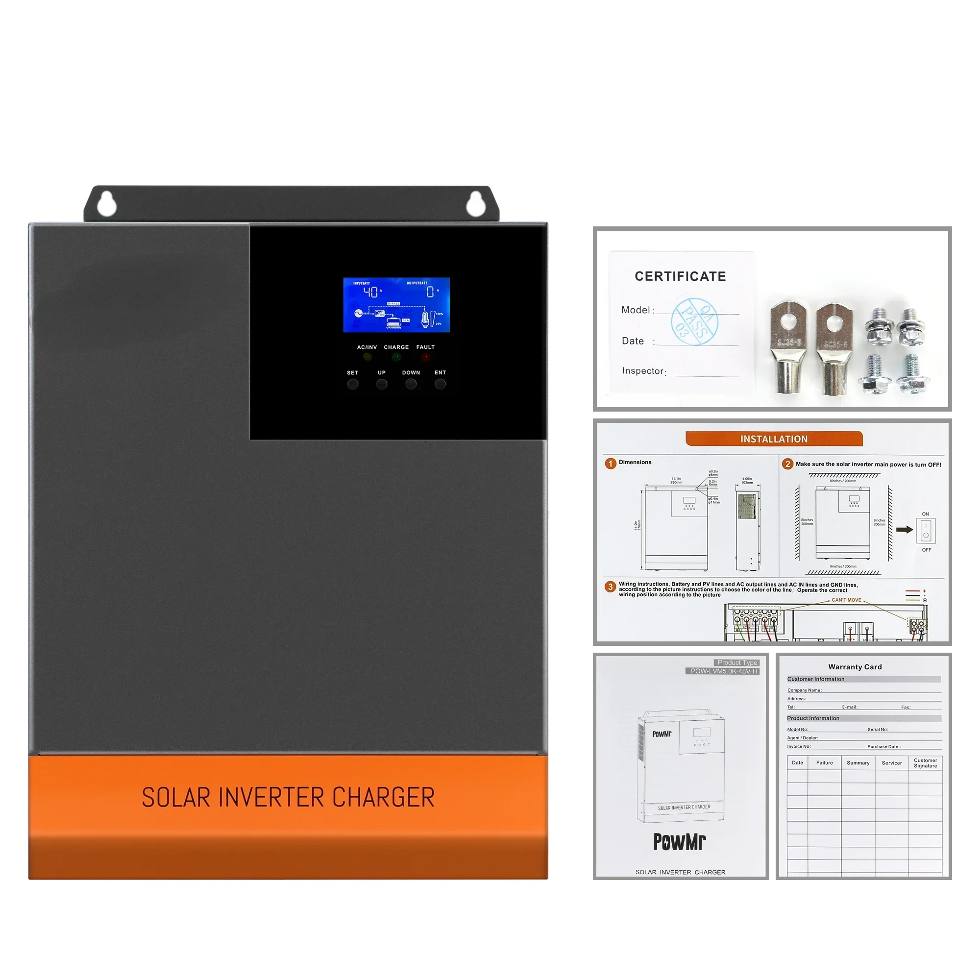 อินเวอร์เตอร์ไฮบริดพลังงานแสงอ - Hybrid Solar Inverter 5.5Kw Mppt 48V บทวิจารณ์และราคา
