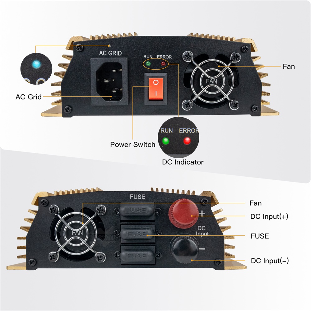 1400W 10.5 - 50VDC To AC90 - 1 - Micro Inverter 1400W Solar Grid Tie บทวิจารณ์และราคา