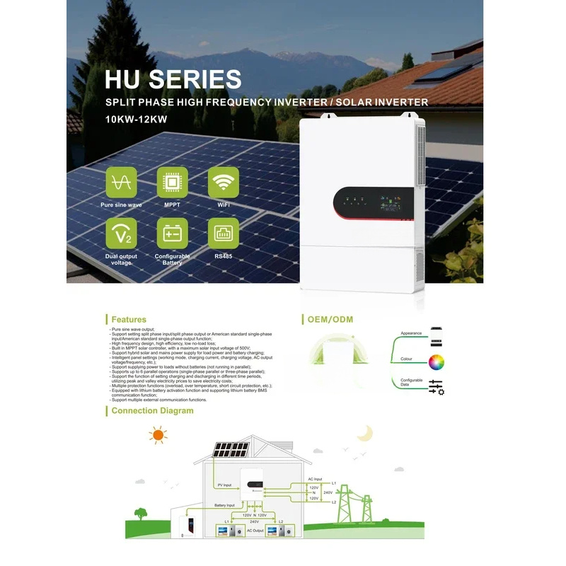 อินเวอร์เตอร์พลังงานแสงอาทิตย์ - Split Phase Inverter 10Kw 110V 220V บทวิจารณ์และราคา