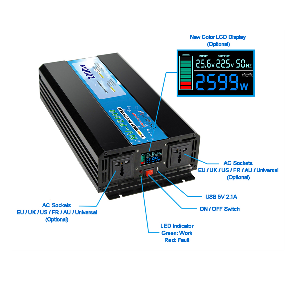 อินเวอร์เตอร์แปลงไฟ 5000W 5kw  - Pure Sine Wave Inverter 5000W 48V 220V บทวิจารณ์และราคา